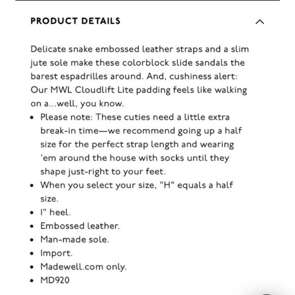 Madewell New Kathryn Espadrille Slide Strappy Sandal Snake Embossed Leather 8 - Picture 9 of 9